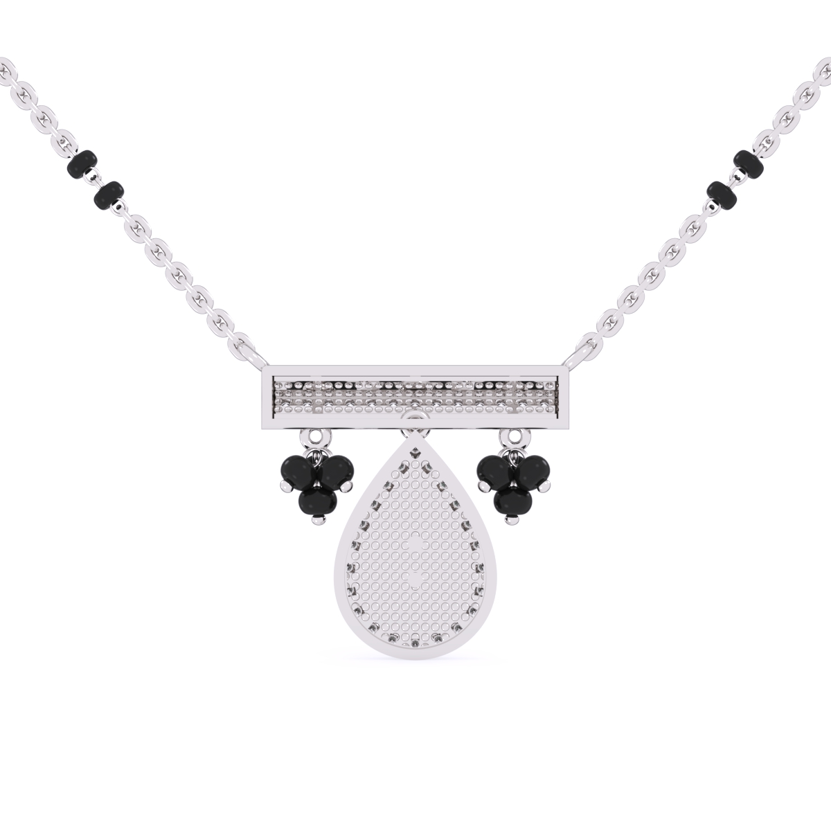Fancy Pear Halo Diamond Mangalsutra
